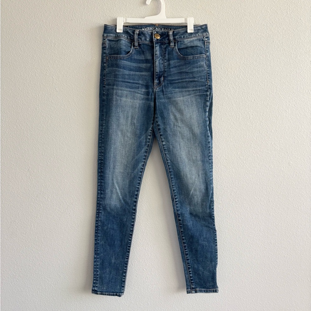 American Eagle Hi Rise Jeggings Dark Blue Wash